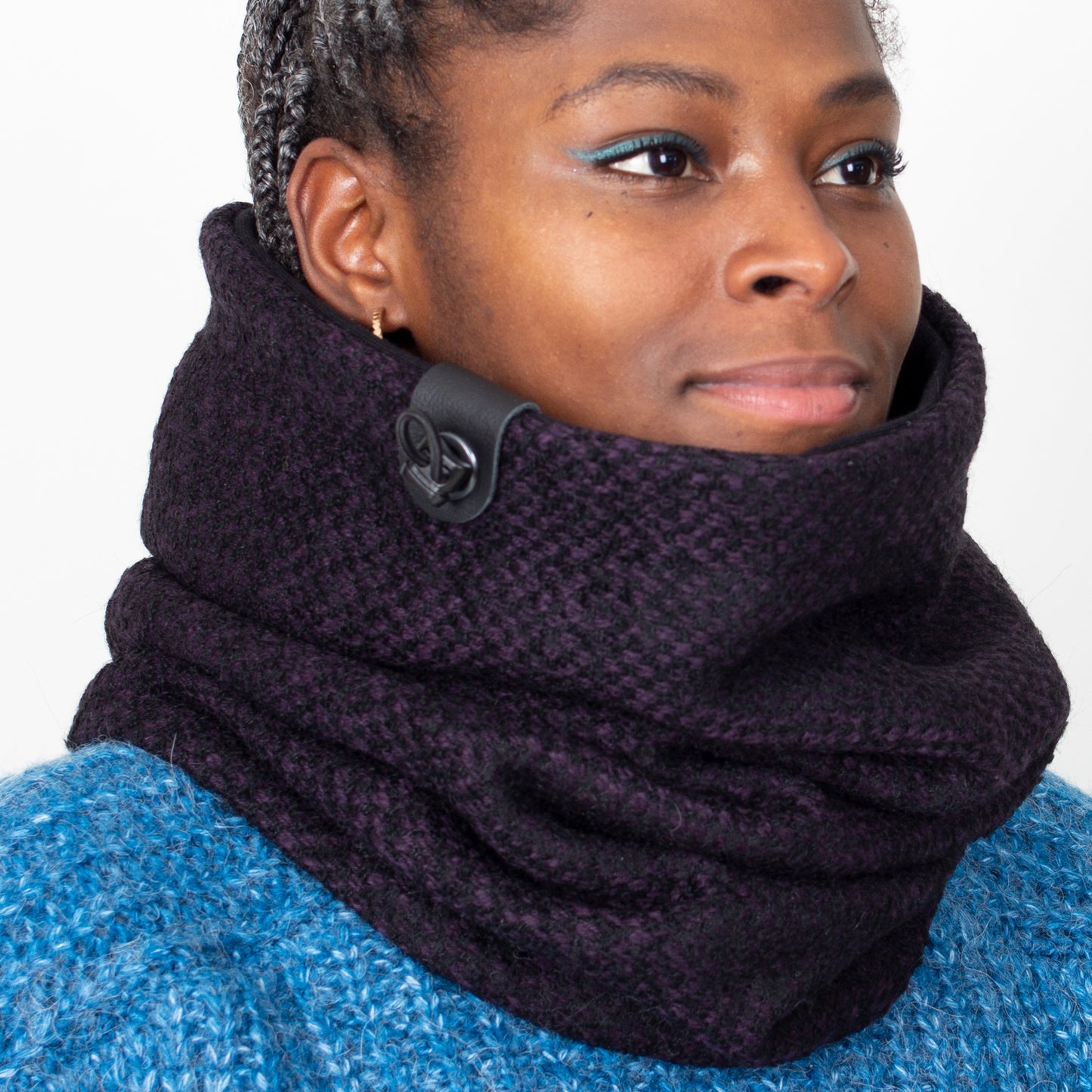 Upcycled Deep Aubergine and Black Weave Snock®