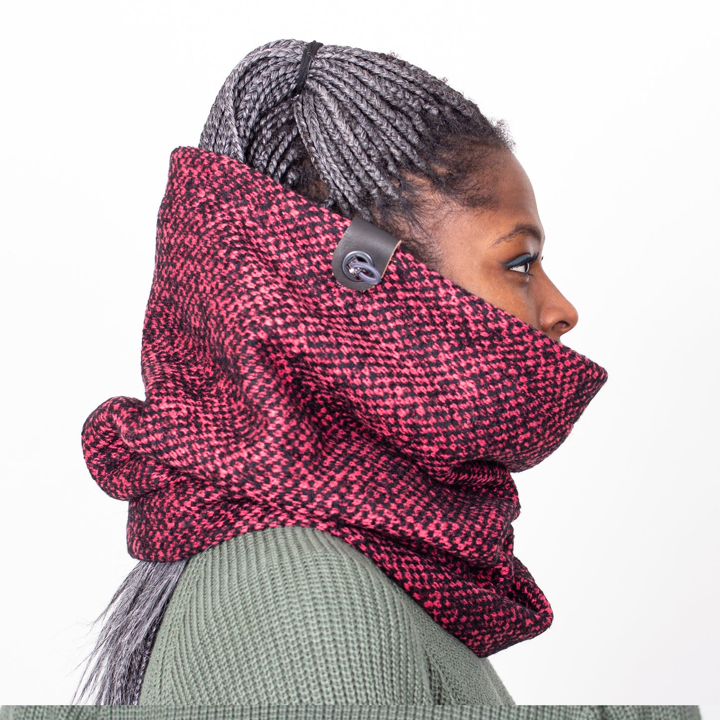 Upcycled Cerise Pink and Black Weave Snock®