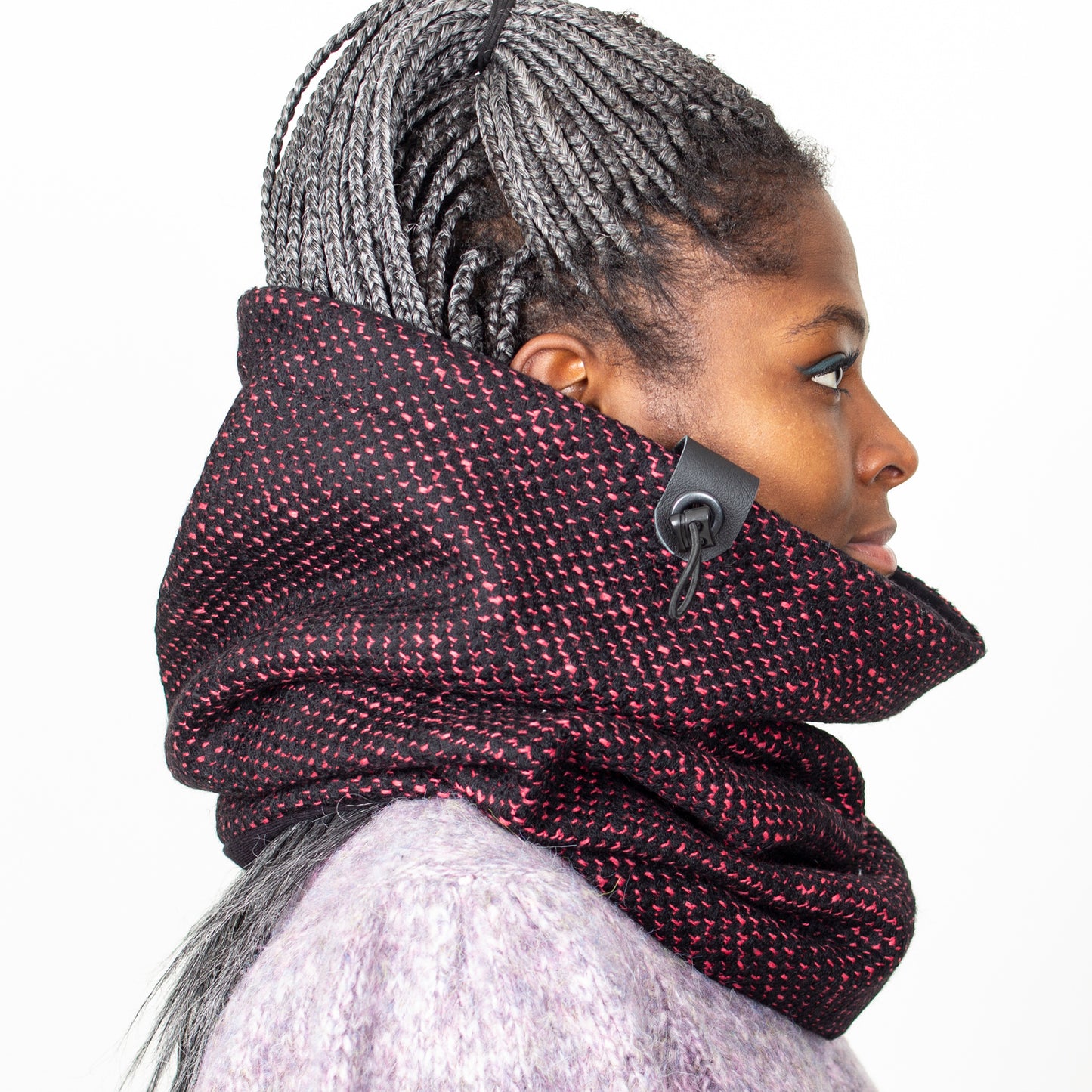 Upcycled Black and Cerise Pink Weave Snock®